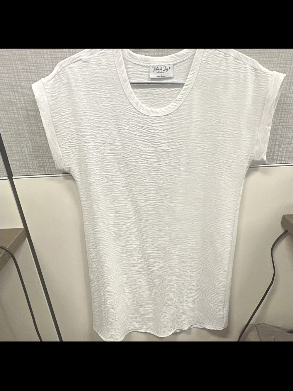 Textured White Crewneck Tee -